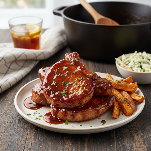 Slow-Cooked Honey BBQ Pork Chops recipe
