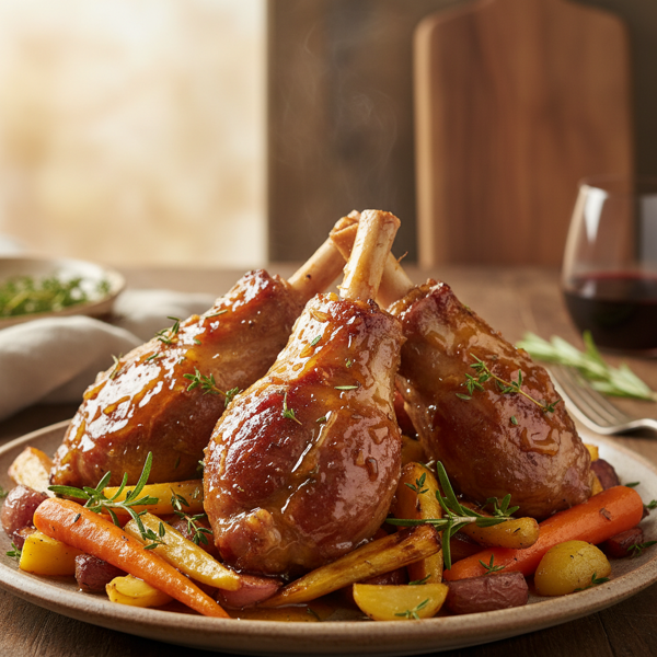 Slow-Cooked Honey Glazed Lamb Shanks recipe