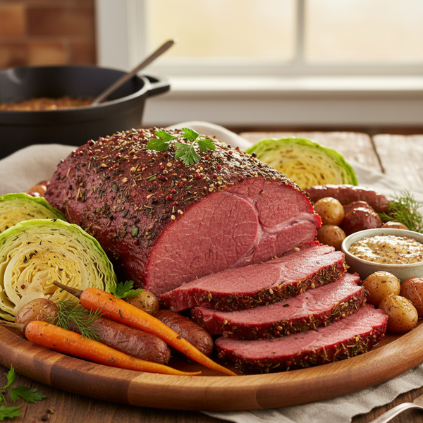 Slow-Cooked Irish Corned Beef & Cabbage Feast recipe