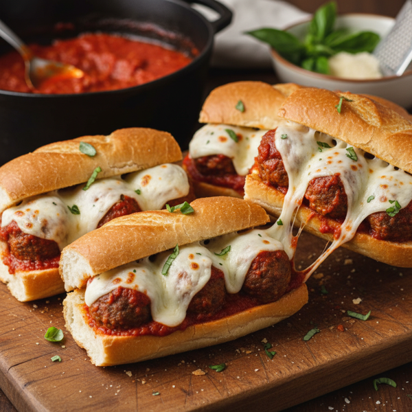 Slow-Cooked Meatball Subs with Mozzarella recipe