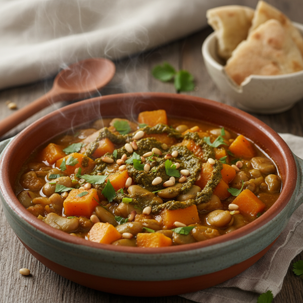 Slow-Cooked Middle Eastern Fava Bean & Butternut Stew recipe