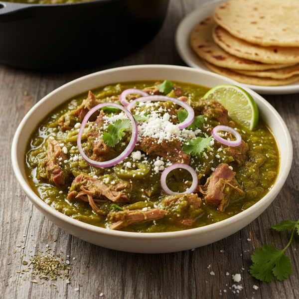 Slow-Cooked Pork Chile Verde Stew recipe