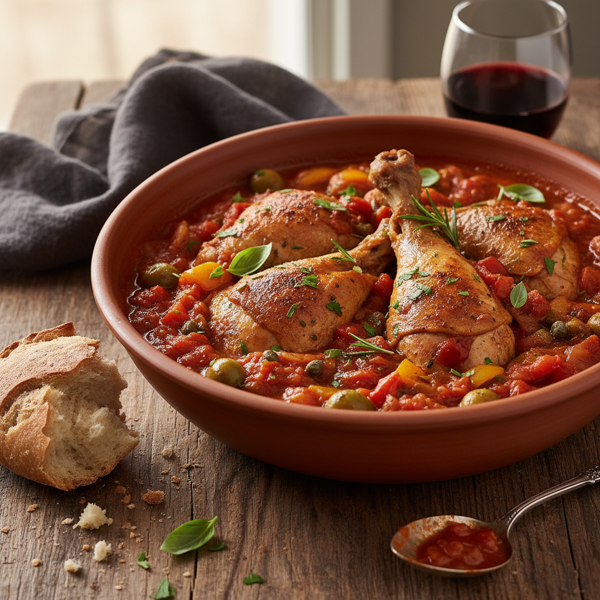 Slow-Cooked Rustic Chicken Cacciatore recipe