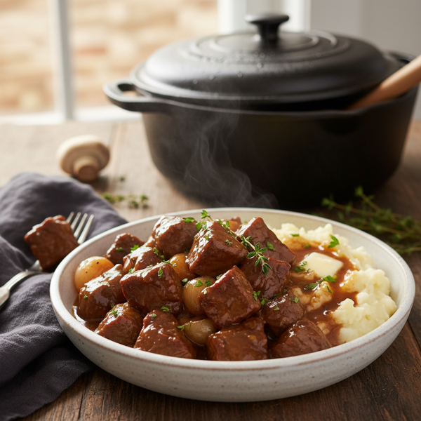 Slow-Cooked Savory Beef Tips & Rich Gravy recipe