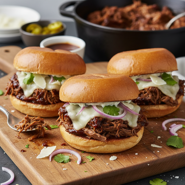Slow-Cooked Shredded Beef Delight Sandwiches recipe