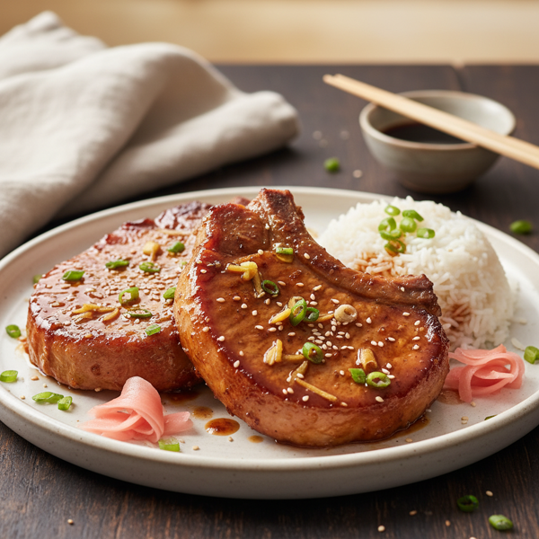 Slow-Cooked Teriyaki Ginger Pork Chops recipe