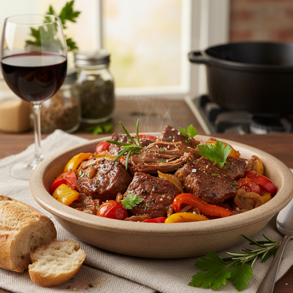 Slow-Cooked Veal and Pepper Delight recipe