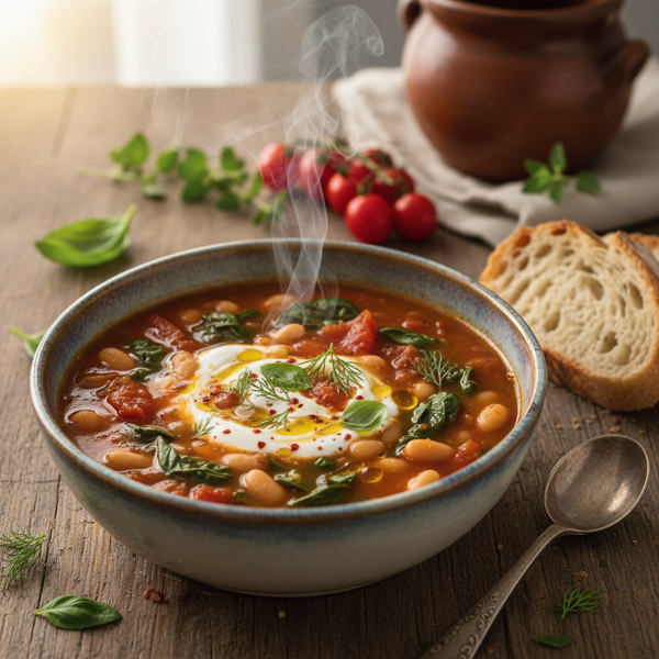 Slow Cooked Mediterranean Spinach & Tomato Soup recipe