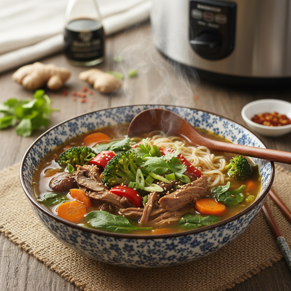 Slow Cooker Asian Turkey & Vegetable Soup recipe