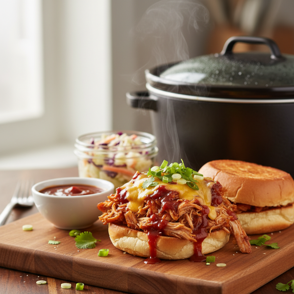 Slow Cooker BBQ Pulled Chicken Delight recipe