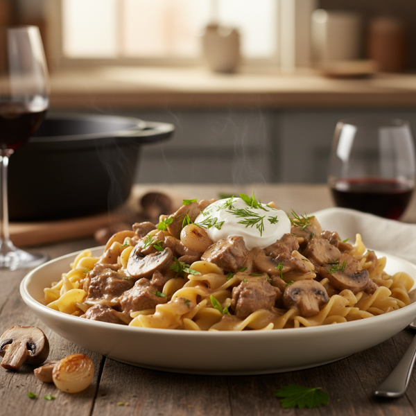 Slow Cooker Beef Stroganoff Delight recipe