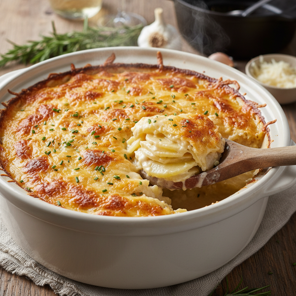 Slow Cooker Cheesy Au Gratin Potatoes recipe