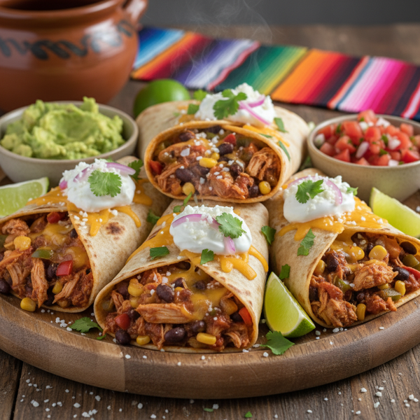 Slow Cooker Chicken Fiesta Burritos
