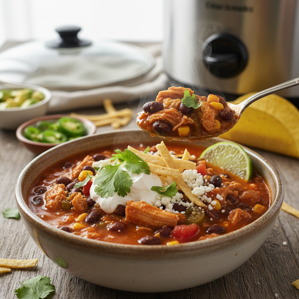 Slow Cooker Chicken Taco Chili Delight recipe