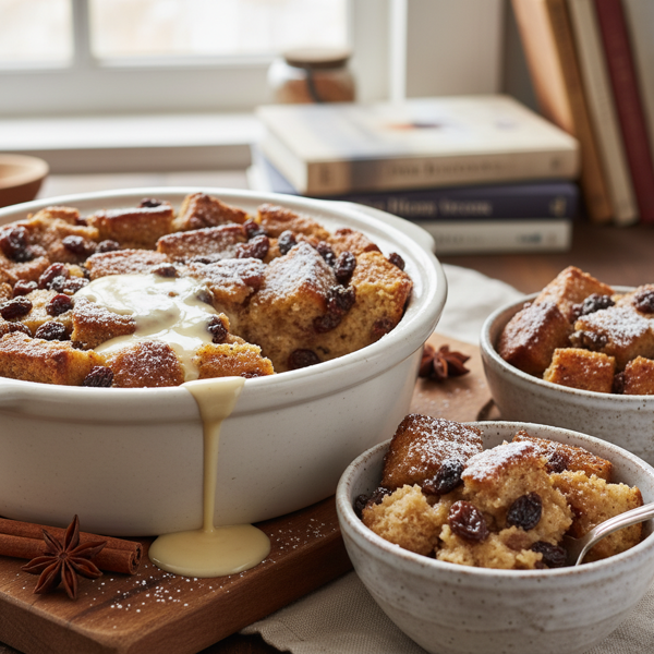 Slow Cooker Cinnamon Raisin Bread Pudding recipe