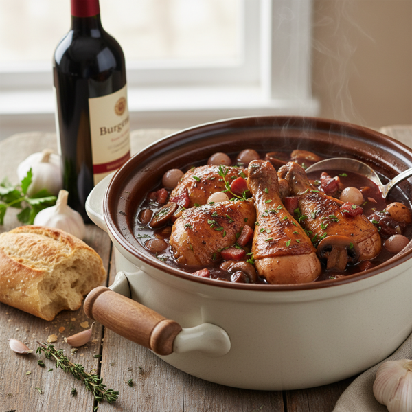 Slow Cooker Coq au Vin recipe