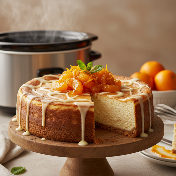 Slow Cooker Creamy Orange Dream Cheesecake recipe