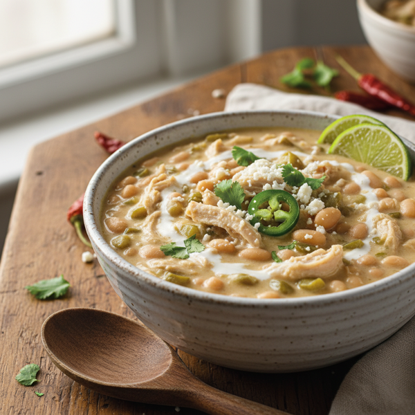 Slow Cooker Creamy White Chicken Chili recipe