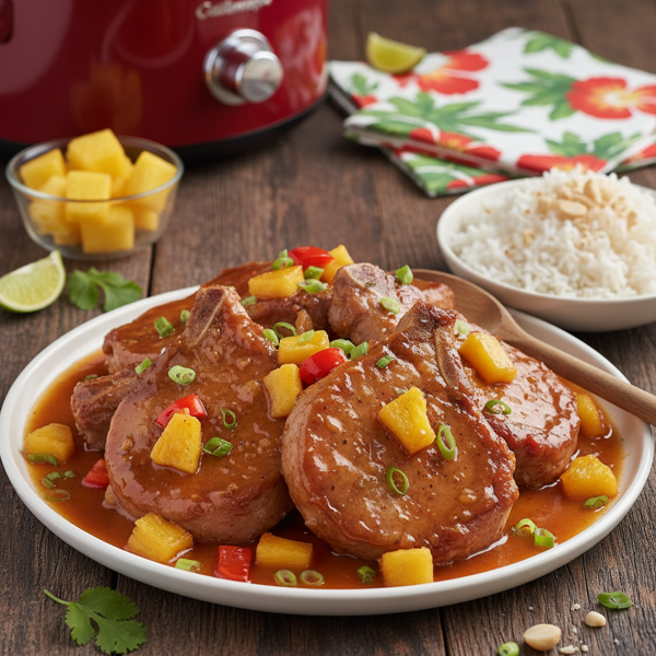Slow Cooker Hawaiian-Style Pork Chops recipe