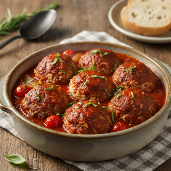 Slow Cooker Porcupine Meatballs with Tomato Sauce recipe