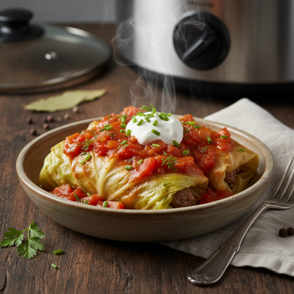 Slow Cooker Savory Cabbage Rolls recipe