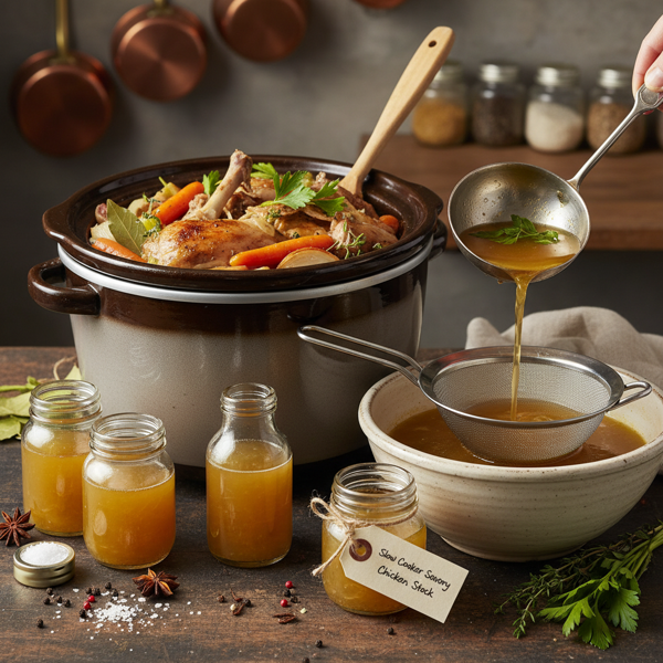 Slow Cooker Savory Chicken Stock recipe