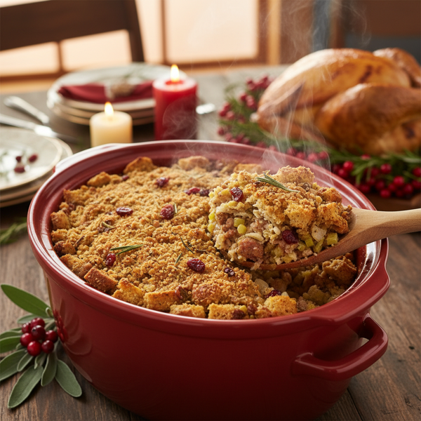 Slow Cooker Savory Holiday Dressing recipe