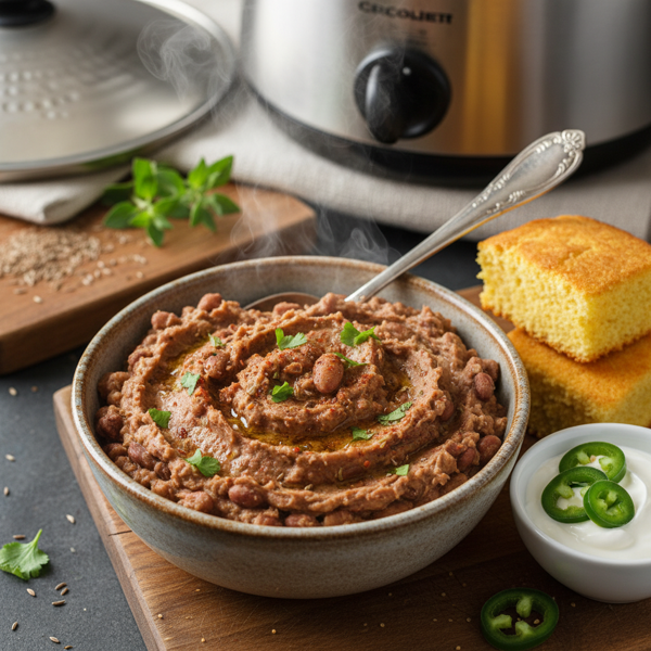 Slow Cooker Savory Pinto Bean Mash recipe