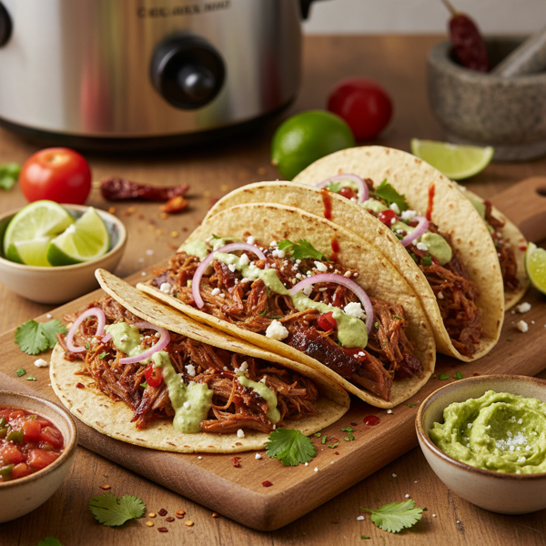 Slow Cooker Shredded Beef Tacos recipe