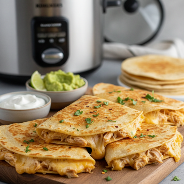 Slow Cooker Shredded Chicken Quesadillas recipe