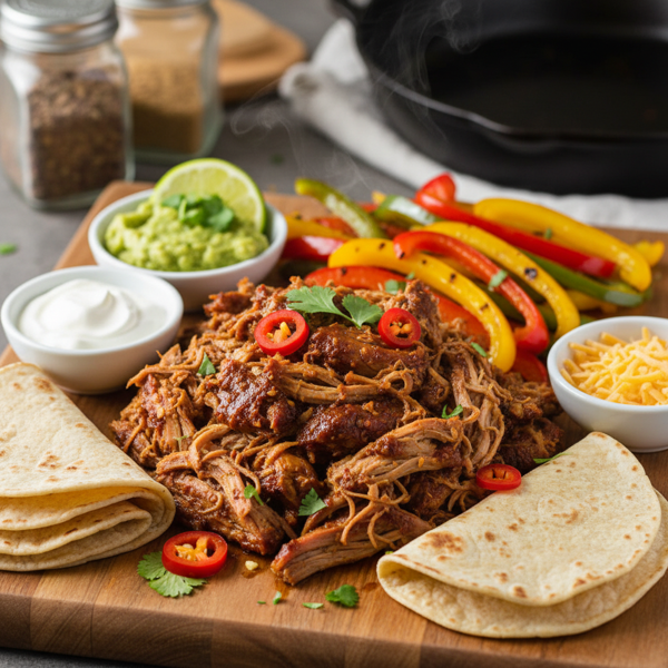 Slow Cooker Smoky Pulled Pork Fajitas recipe