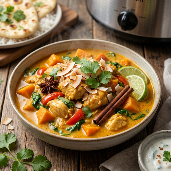 Slow Cooker Spiced Coconut Chicken Curry recipe