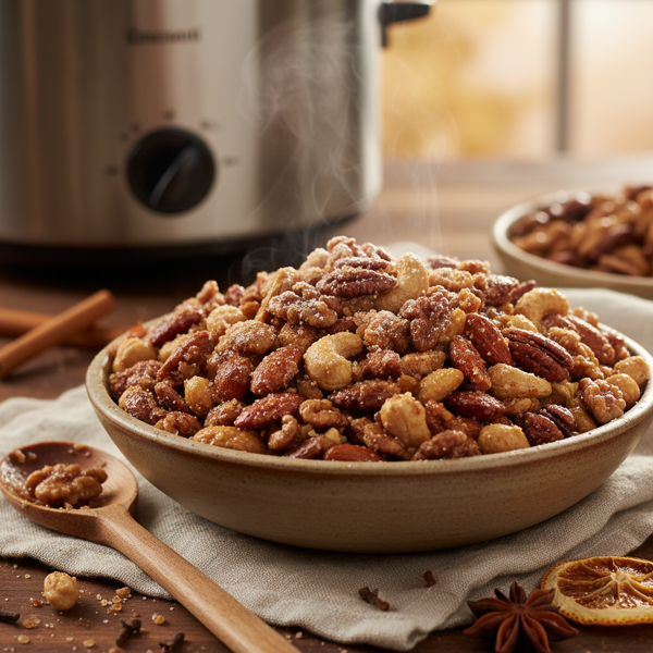 Slow Cooker Spiced Sugared Nuts Delight recipe
