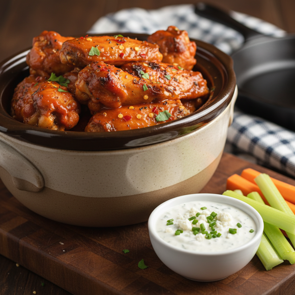 Slow Cooker Spicy Buffalo Chicken Wings recipe