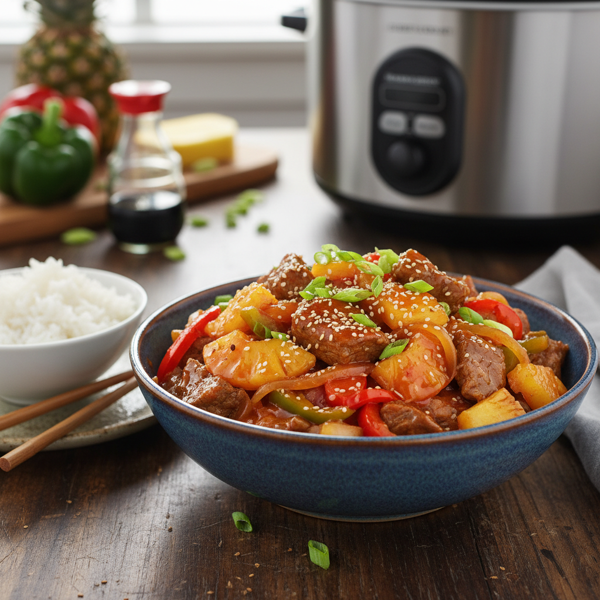 Slow Cooker Sweet and Sour Beef Delight recipe