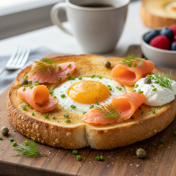 Smoked Salmon Egg-in-a-Hole Delight recipe