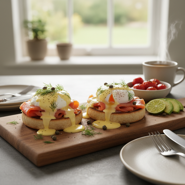 Smoked Salmon Eggs Benedict Delight for Two recipe