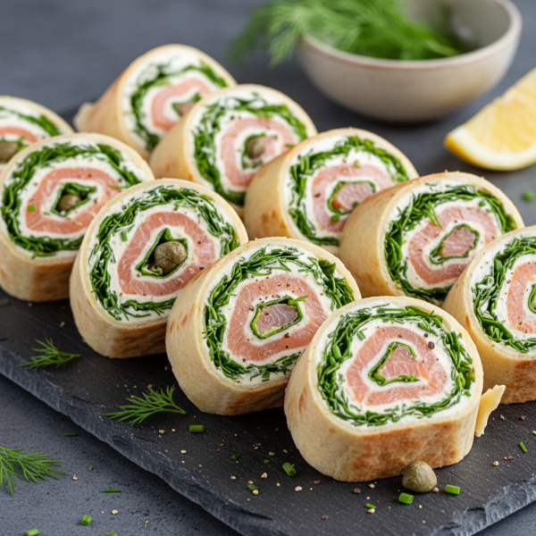 Smoked Salmon & Cream Cheese Pinwheels recipe