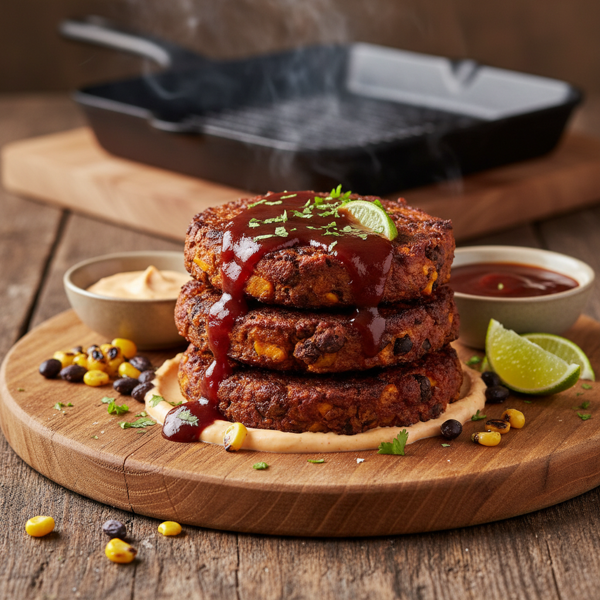 Smoky BBQ Sweet Potato & Black Bean Patties recipe