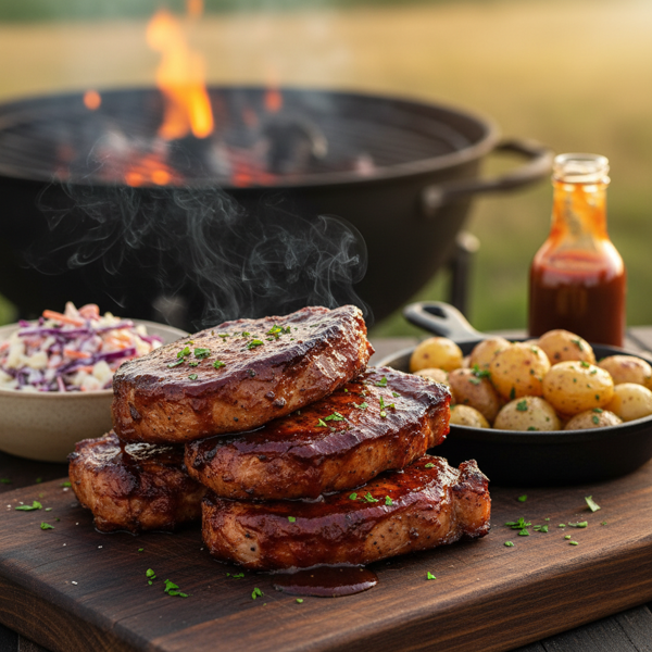 Smoky Barbecue-Glazed Pork Chops recipe