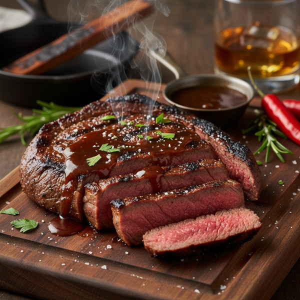 Smoky Bourbon-Glazed Skirt Steak recipe