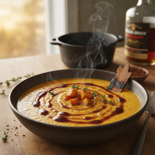 Smoky Bourbon Butternut Squash Velvet Soup recipe