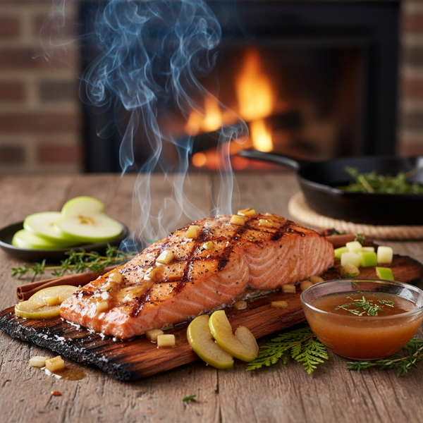Smoky Cedar-Infused Apple Glazed Salmon recipe