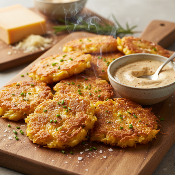 Smoky Cheddar Parmesan Potato Fritters recipe