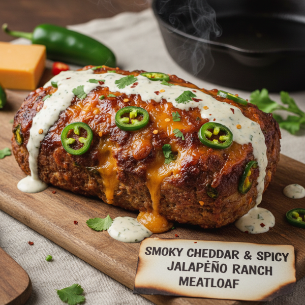 Smoky Cheddar & Spicy Jalapeño Ranch Meatloaf recipe