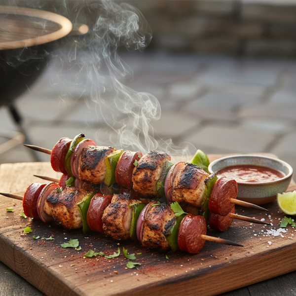 Smoky Chicken & Chorizo Skewers recipe