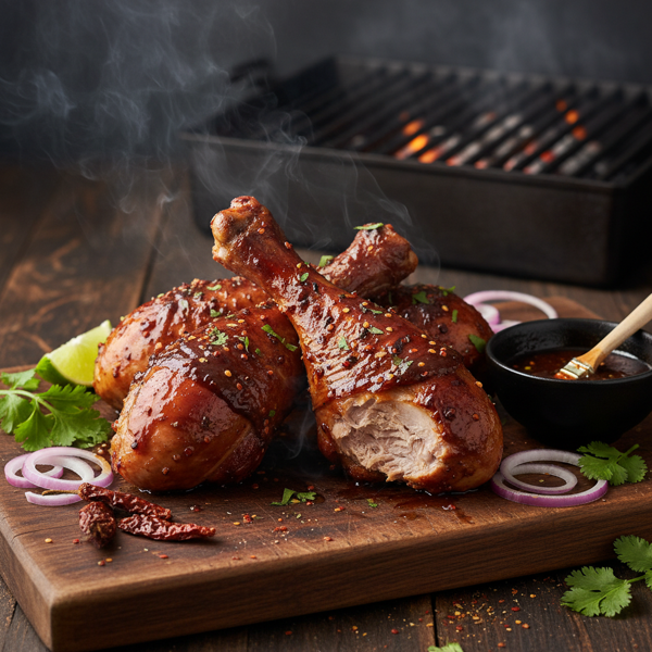 Smoky Chipotle Glazed BBQ Turkey Drumsticks recipe
