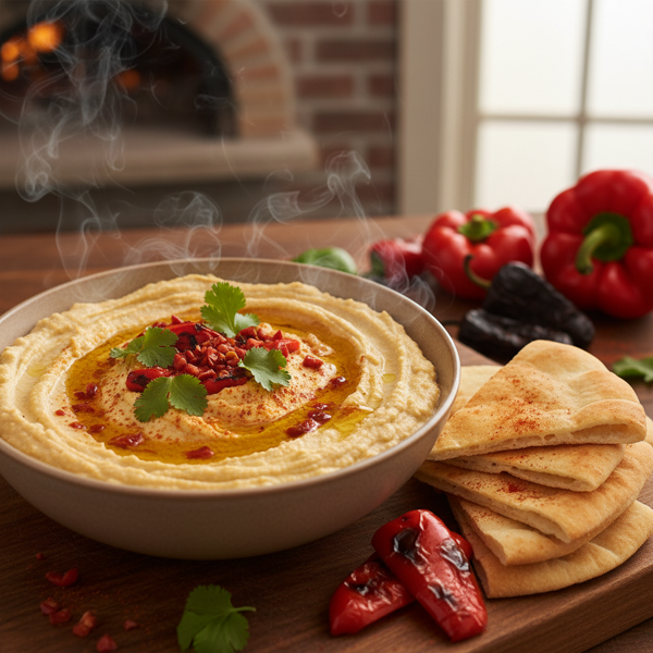 Smoky Chipotle Roasted Red Pepper Hummus recipe