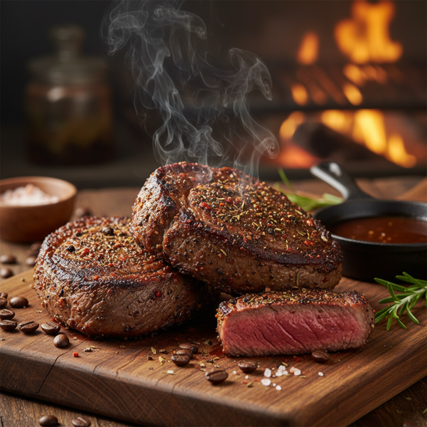 Smoky Coffee-Spiced Ribeye Steaks recipe