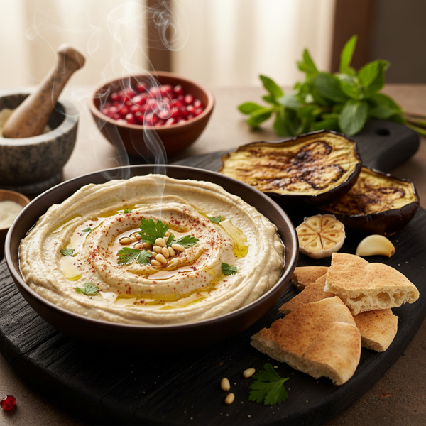 Smoky Eggplant Dip (Mutabbal) recipe